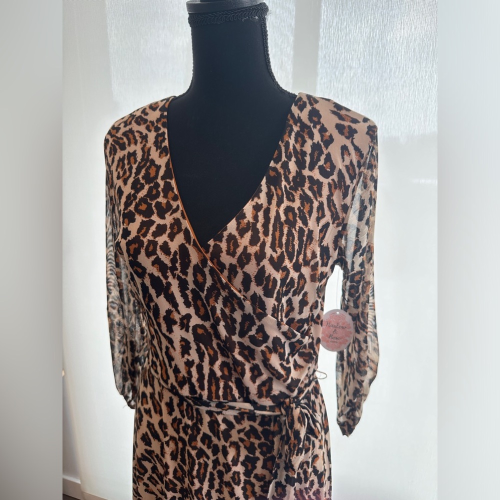 NWT Harlow & Rose Leopard Midi Maxi Dress